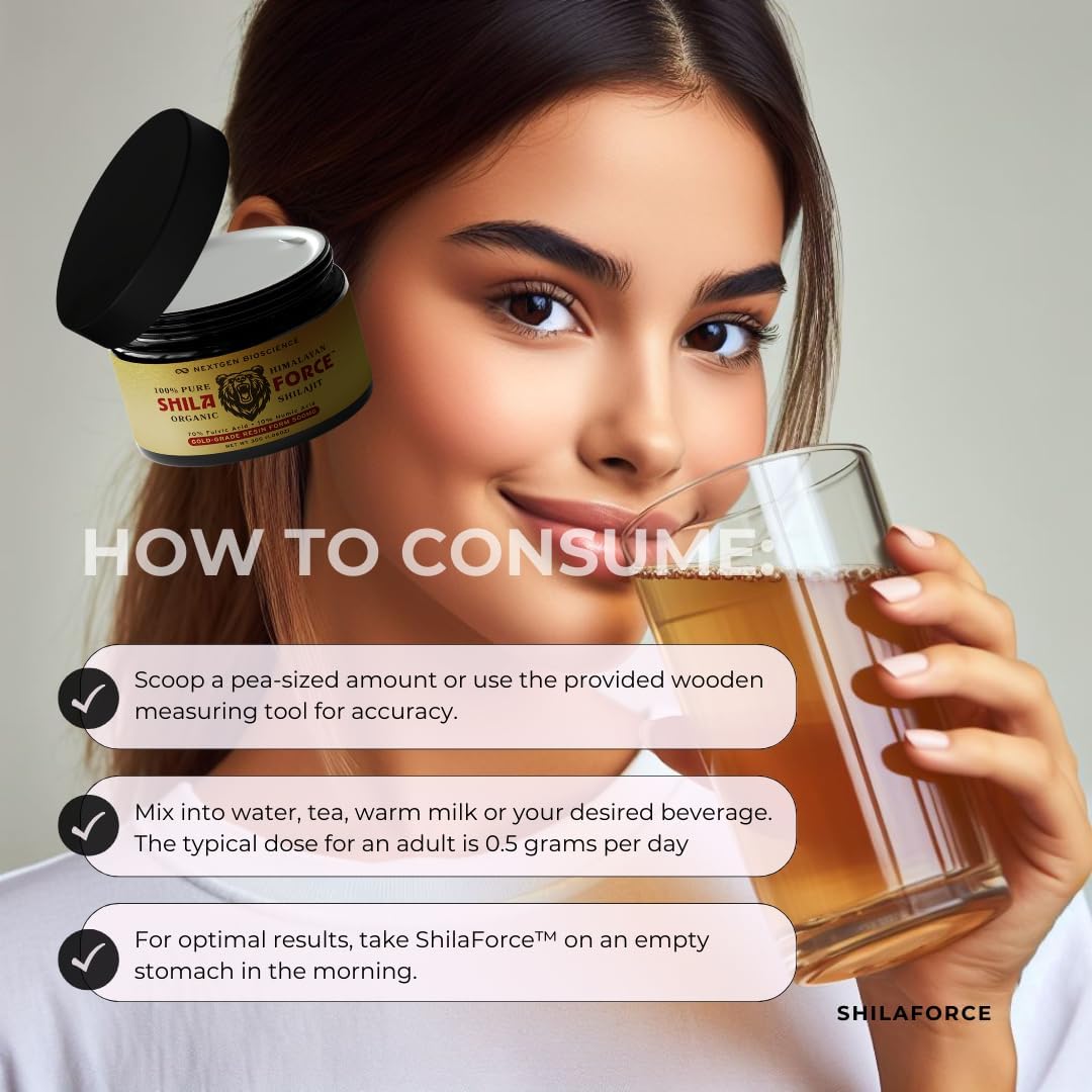 500mg Organic ShilaForce™ Shilajit Live Resin with 70% Fulvic Acid & 10% Humic Acid - 85+ Trace Minerals - 30g USA Made