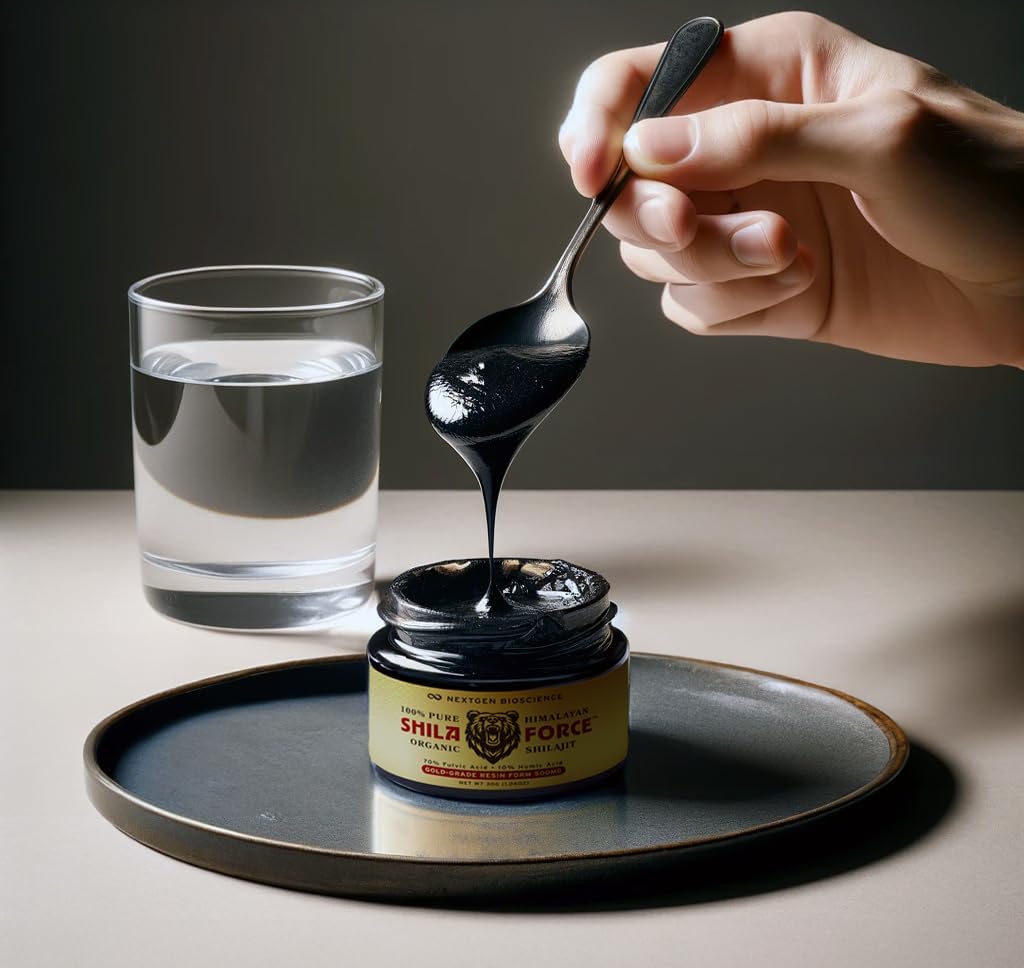 500mg Organic ShilaForce™ Shilajit Live Resin with 70% Fulvic Acid & 10% Humic Acid - 85+ Trace Minerals - 30g USA Made