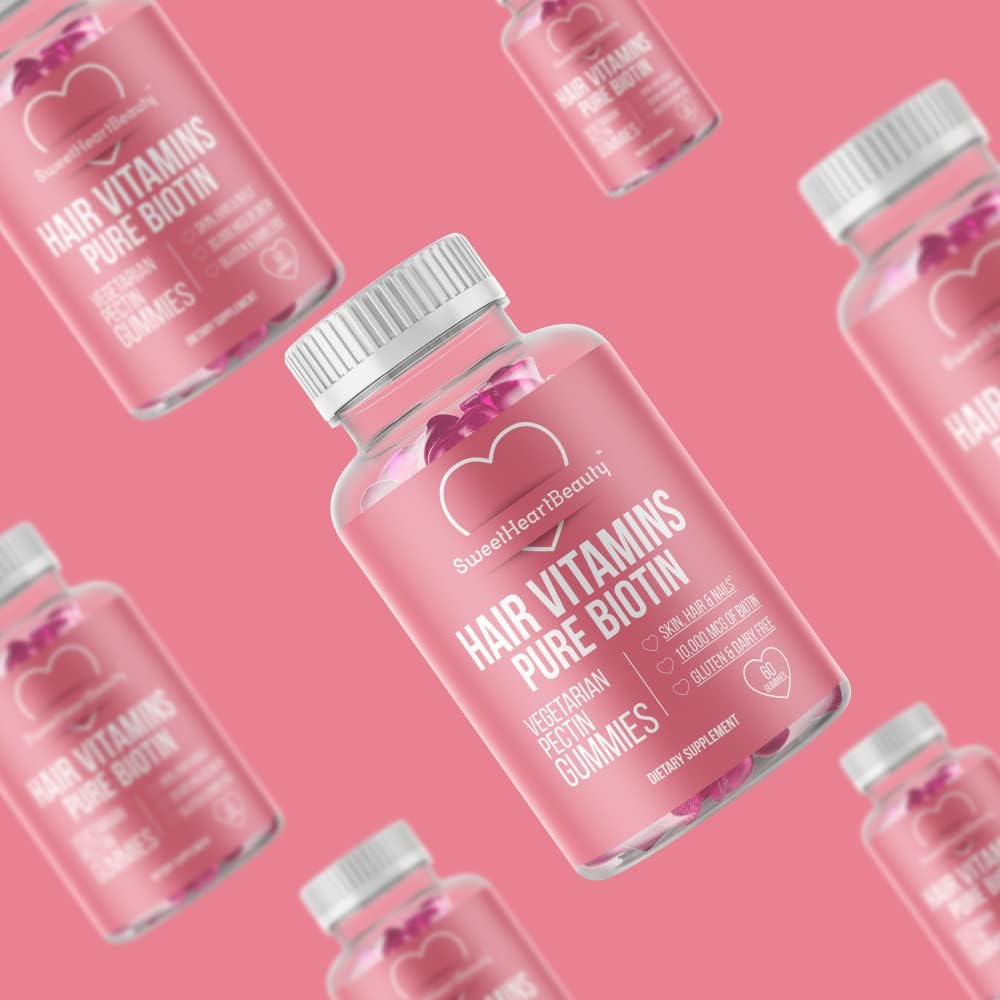 sweetheart-beauty-biotin-gummies---10000mcg-hair-skin-and-nails-supplement---vegan-non-gmo-chewables-for-faster-growth---60-count-6