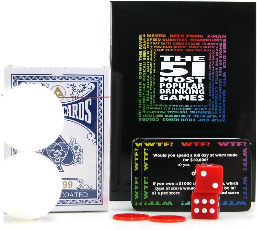 51 Drinking Games Set - Ultimate Party Accessory for Adults - Fun Game Collection by Treat Gifts