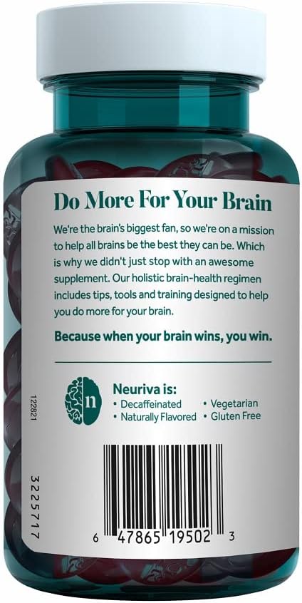 Neuriva Plus Brain Supplement Gummies with Nootropics for Memory, Focus & Cognitive Function - Strawberry Flavor - 100 Gummies - Espot.com.au