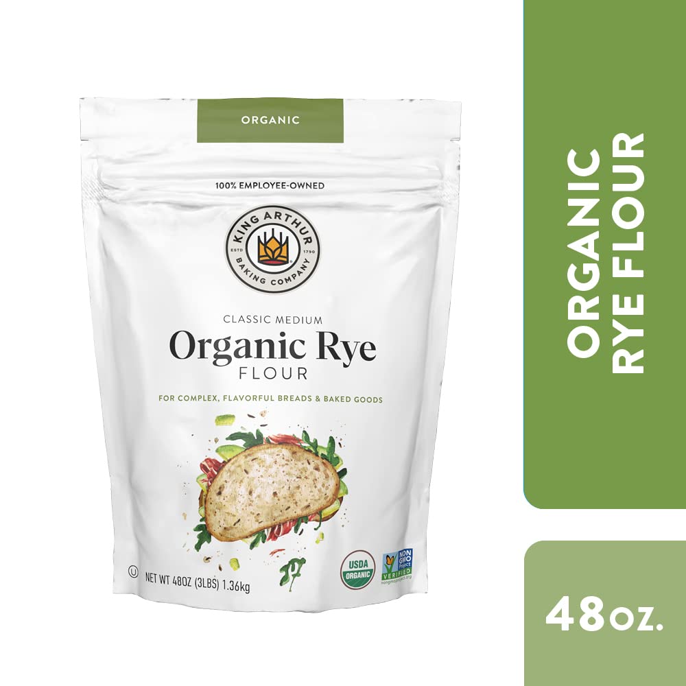 King Arthur Baking Organic Medium Rye Flour - 3 lbs | US Grown & Milled | Non-GMO | Robust Flavor for Breads, Cookies & More - Espot.com.au