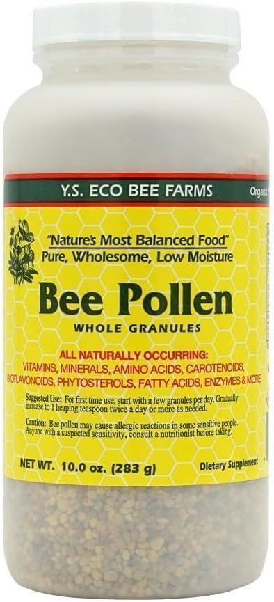 ys-eco-bee-farms-bee-pollen---whole-granulars-with-low-moisture-content---10-oz-jar-1