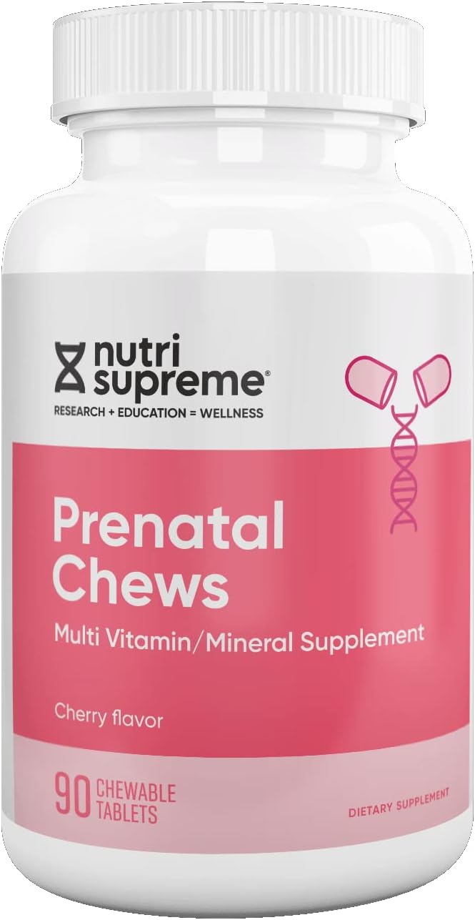 cherry-flavored-chewable-prenatal-vitamins-for-women---nutri-supreme-prenatal-vitamin-with-800-mcg-of-folate-and-iron---kosher---90-count-1
