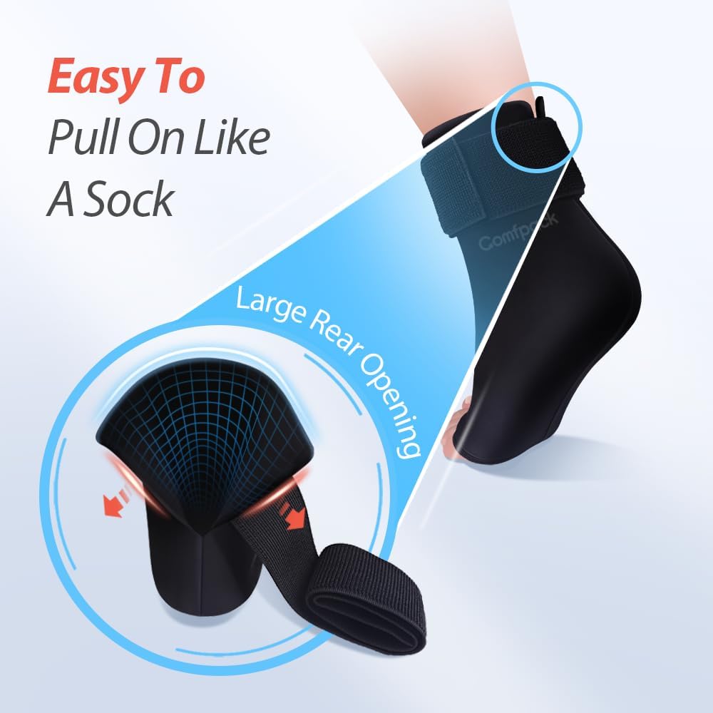 ankle-ice-pack-wrap-for-swelling-and-injuries---hotcold-therapy-sock-for-plantar-fasciitis-achilles-tendonitis-sprains-surgery-heel-pain---reusable-and-comfortable---black-color-5