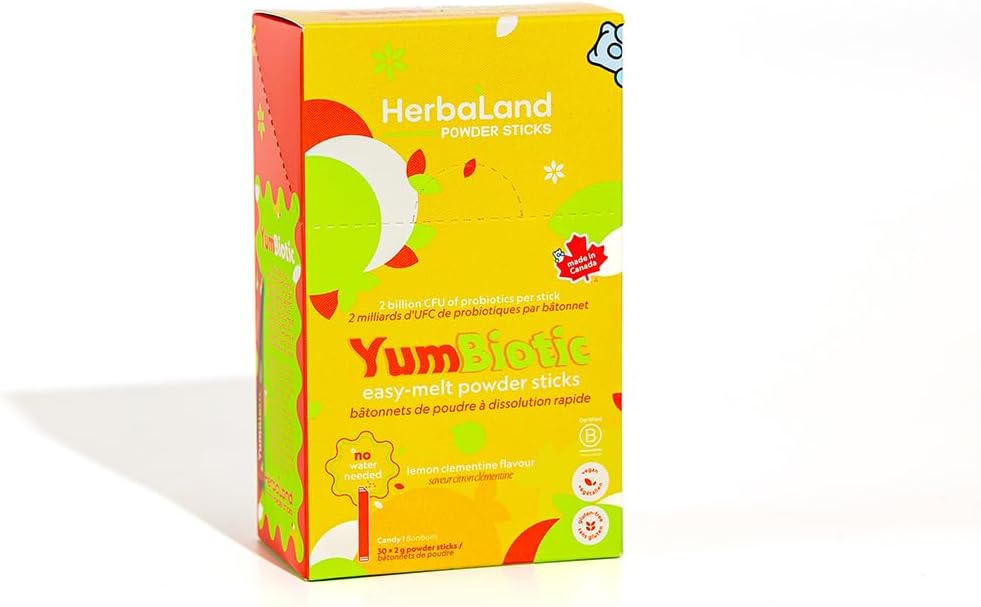 herbaland-yumbiotic-powder-stick---vegan-probiotic-prebiotic-blend-lemon-clementine-flavor-1-box-2
