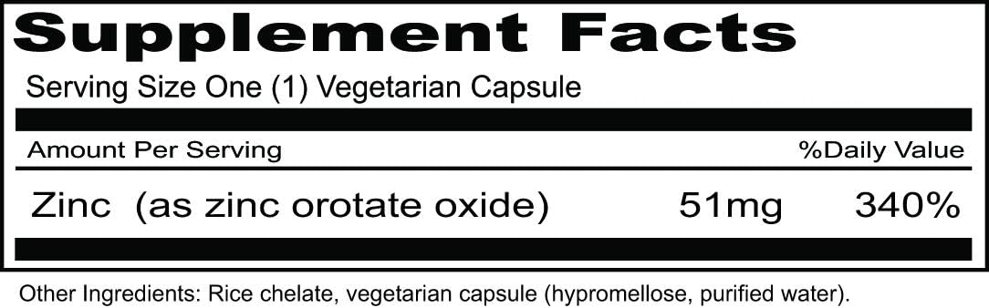 Highly Absorbable Zinc Orotate Capsules - 100 Vegetarian Capsules for Healthy Immune System Support - Priority One Vitamins - Espot.com.au
