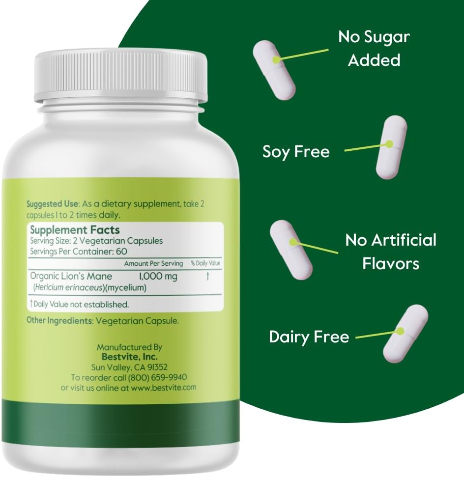 certified-organic-lions-mane-capsules---500mg-120-veggie-caps---non-gmo-gluten-free-vegan---no-stearates---bestvite-quality-2