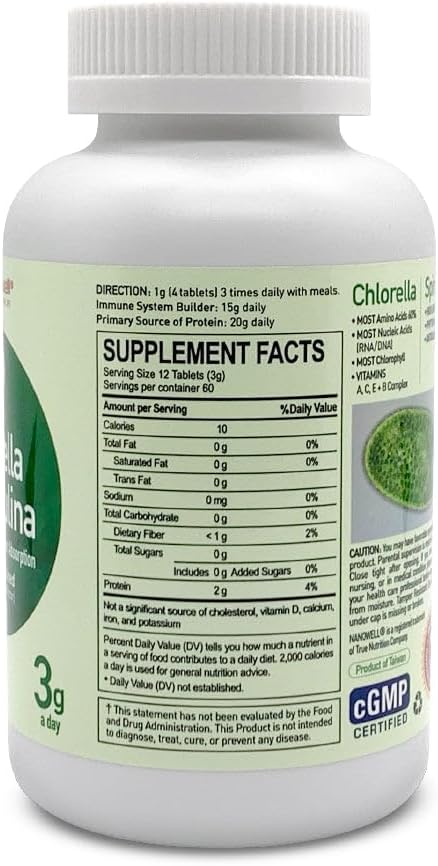 720-tablets-of-nanowell-chlorella-spirulina---antioxidants-vitamins-high-protein-broken-cell-wall---720-count-2