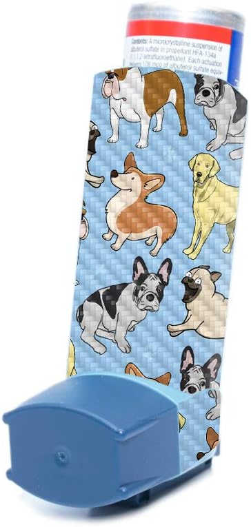 ventolin-hfa-asthma-inhaler-carbon-fiber-skin---puppy-party-design-protective-durable-finish-easy-to-apply-remove-change-styles-made-in-usa-3