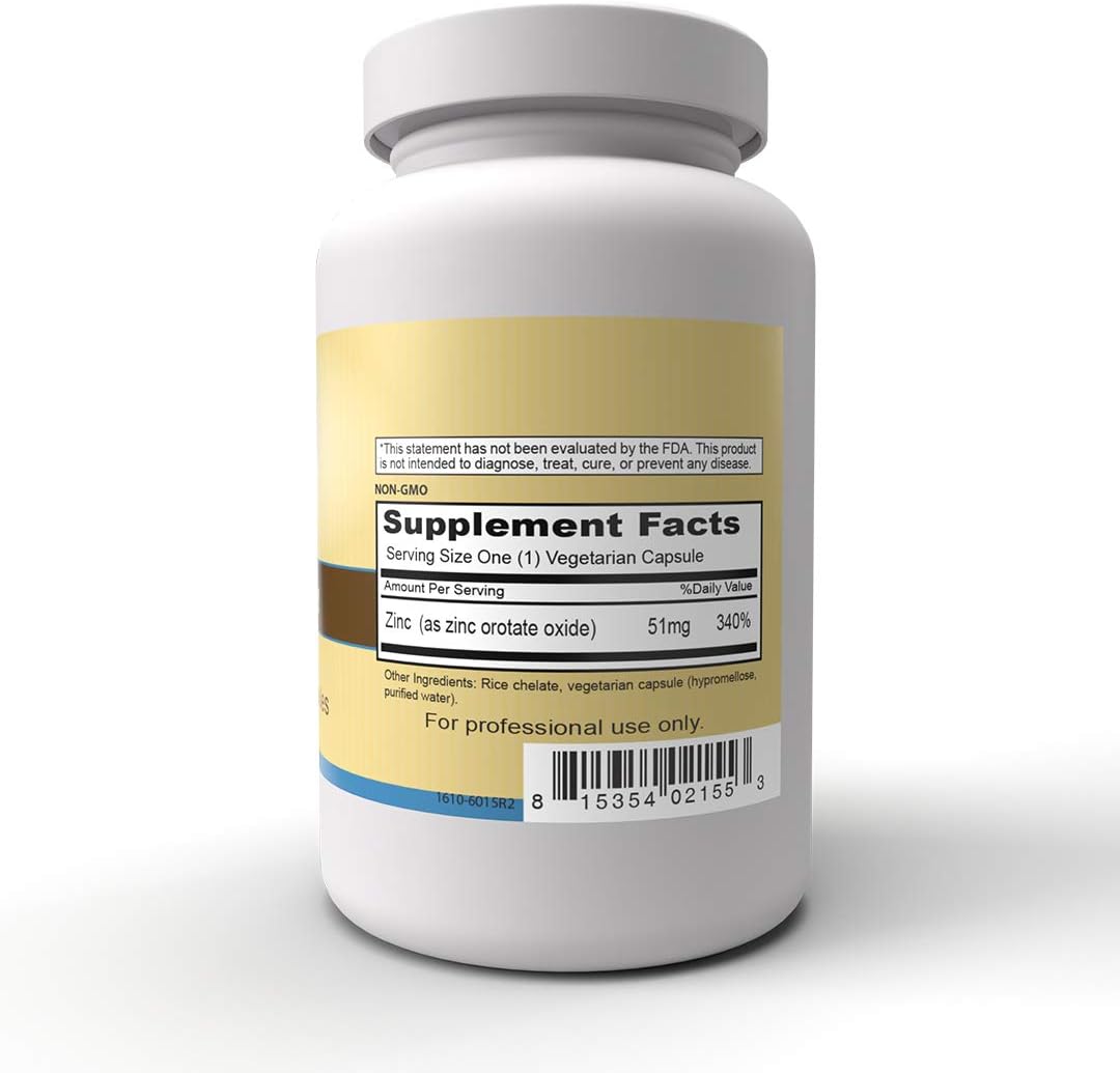 Highly Absorbable Zinc Orotate Capsules - 100 Vegetarian Capsules for Healthy Immune System Support - Priority One Vitamins - Espot.com.au