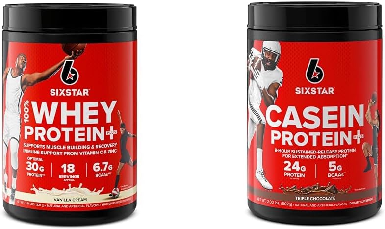 six-star-elite-series-whey-casein-protein-powder-bundle---100-vanilla-cream-whey-slow-digesting-casein-protein---18lbs-1