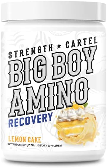 30 Servings of STRENGTH CARTEL Big Boy Aminos Lemon Cake - Muscle-Building Amino Acid Supplement