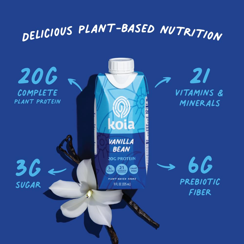 vanilla-bean-koia-plant-based-protein-shake---20g-protein-3g-sugar-6g-fiber-21-vitamins-minerals---dairy-free-soy-free-non-gmo---meal-replacement-drinks---11-fl-oz-12-bottles-2