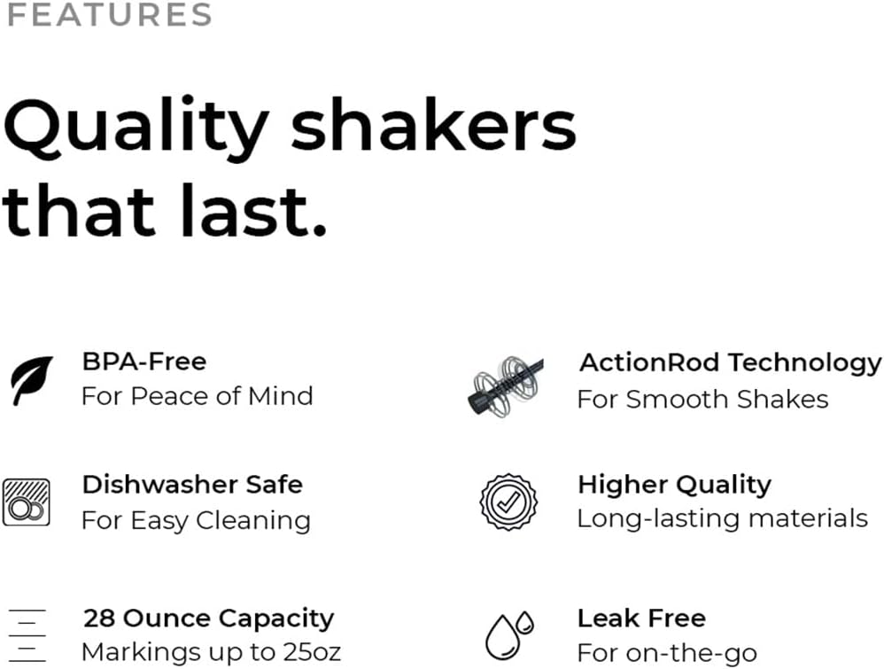 6-pack-shaker-bottles-with-agitator-5-pack-protein-funnels-with-carabiner---bpa-free-dishwasher-safe-fitness-bundle-5