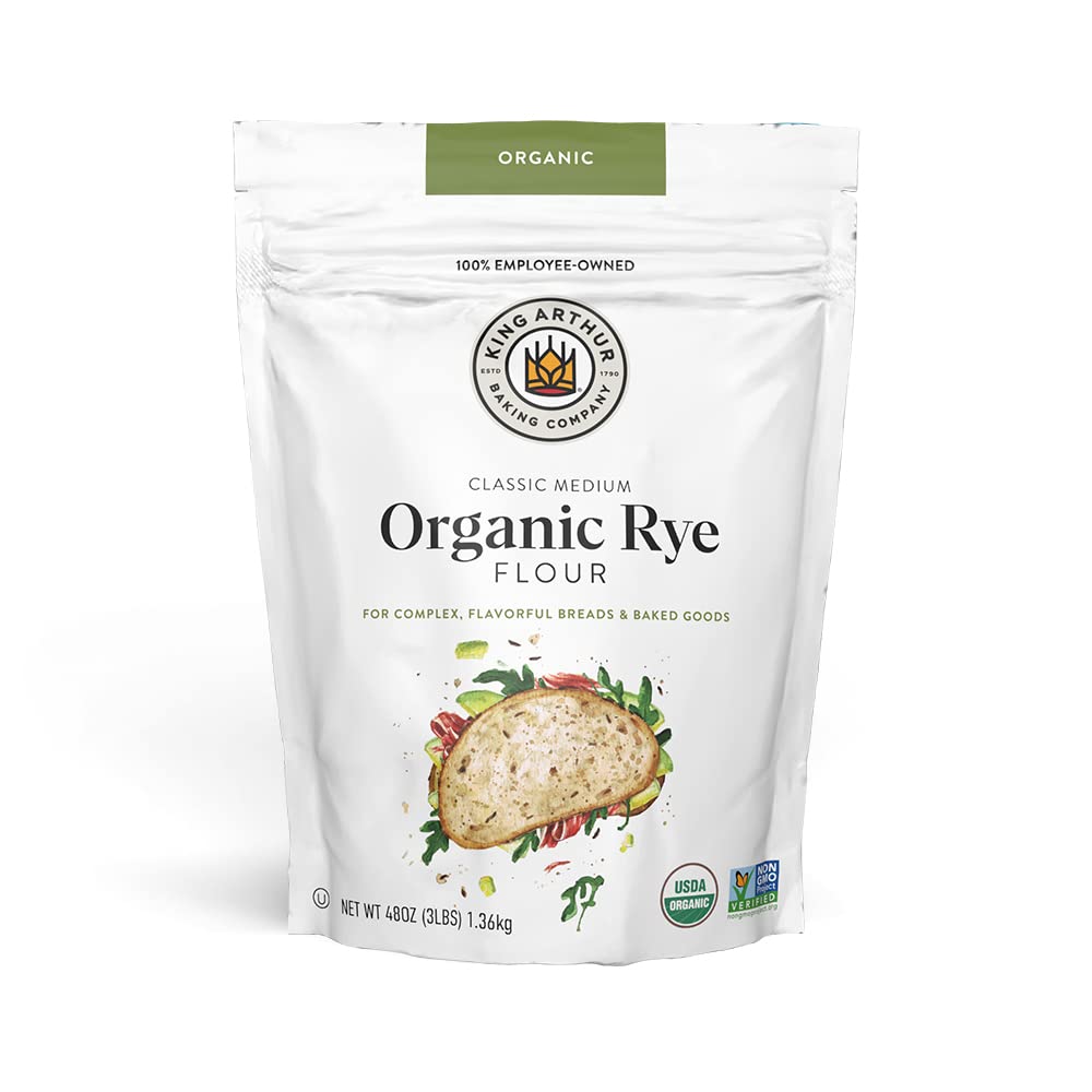 King Arthur Baking Organic Medium Rye Flour - 3 lbs | US Grown & Milled | Non-GMO | Robust Flavor for Breads, Cookies & More - Espot.com.au