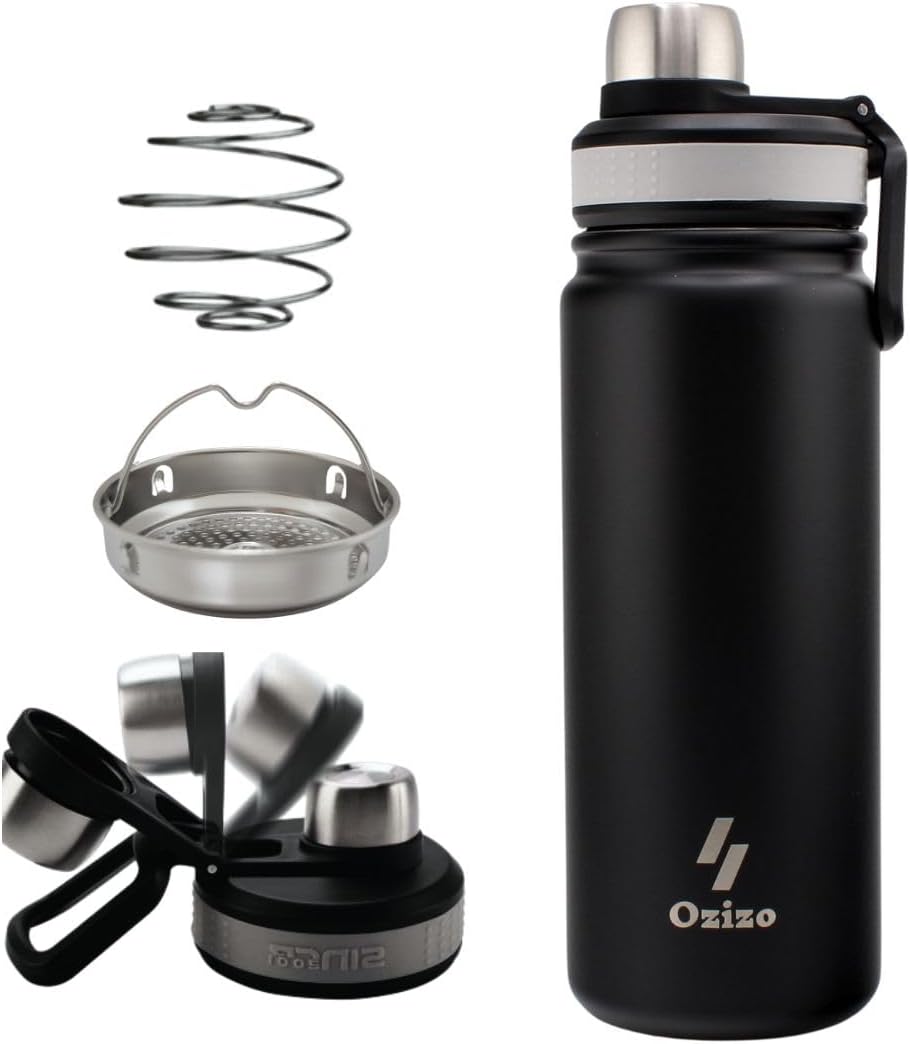 stainless-steel-protein-shaker-bottle-with-filter-and-mixing-ball---22-oz-capacity-by-ozizo-1