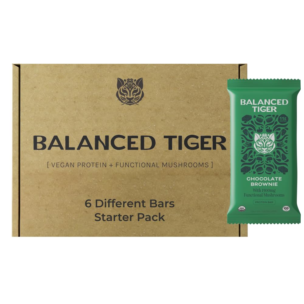 usa-made-organic-vegan-protein-bars-with-functional-mushrooms-adaptogens---sampler-pack-of-6-bars-1500mg-lions-mane-chaga-reishi-cordyceps-2