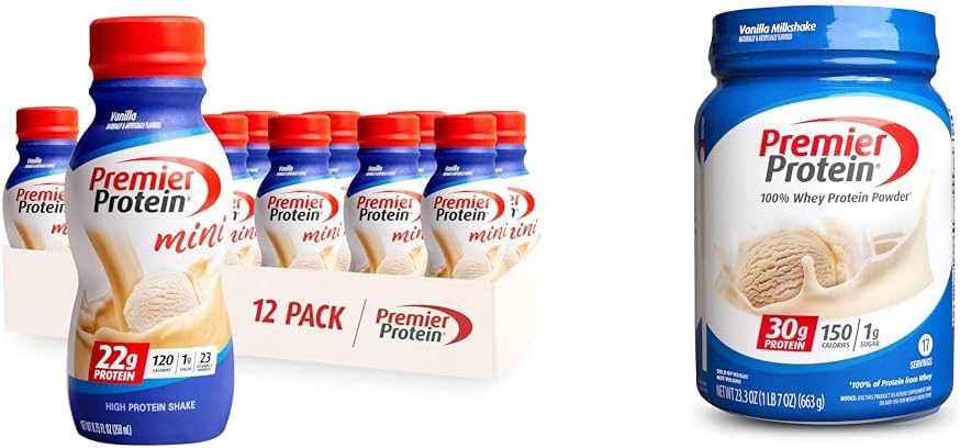 vanilla-premier-protein-shake-minis-powder-combo-pack---22g-protein-120-calories-pack-of-12-shakes-30g-protein-powder-17-servings-233-ounces-1