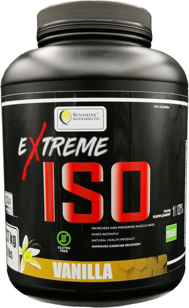 5lbs Sunshine Biopharma Extreme ISO Whey Protein Isolate for Muscle Growth and Fast Recovery - Low Fat, Low Calorie Source