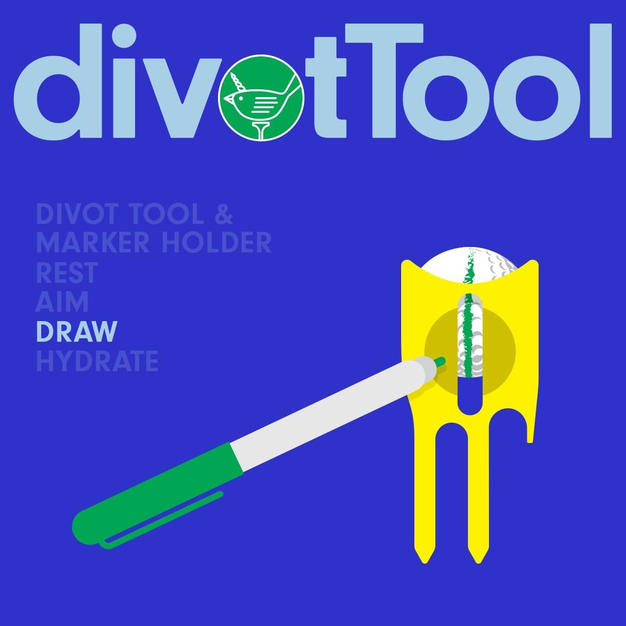 6-in-1 Birdicorn Golf Divot Repair Tool with Ball Marker - Essential Golf Accessory for Course Maintenance