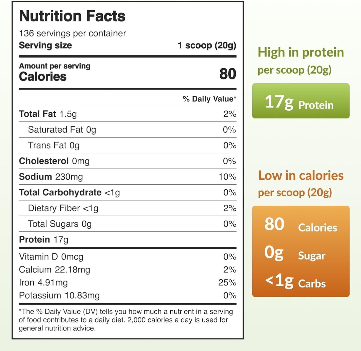 6 lb NAMANNA Pea Protein Powder - 80% Protein, Non-GMO, Vegan, Kosher, Halal, Gluten Free, Dairy Free, Soy Free, Hypoallergenic - 100% Pure Unflavored Plant Based Protein for Keto Friendly Diets