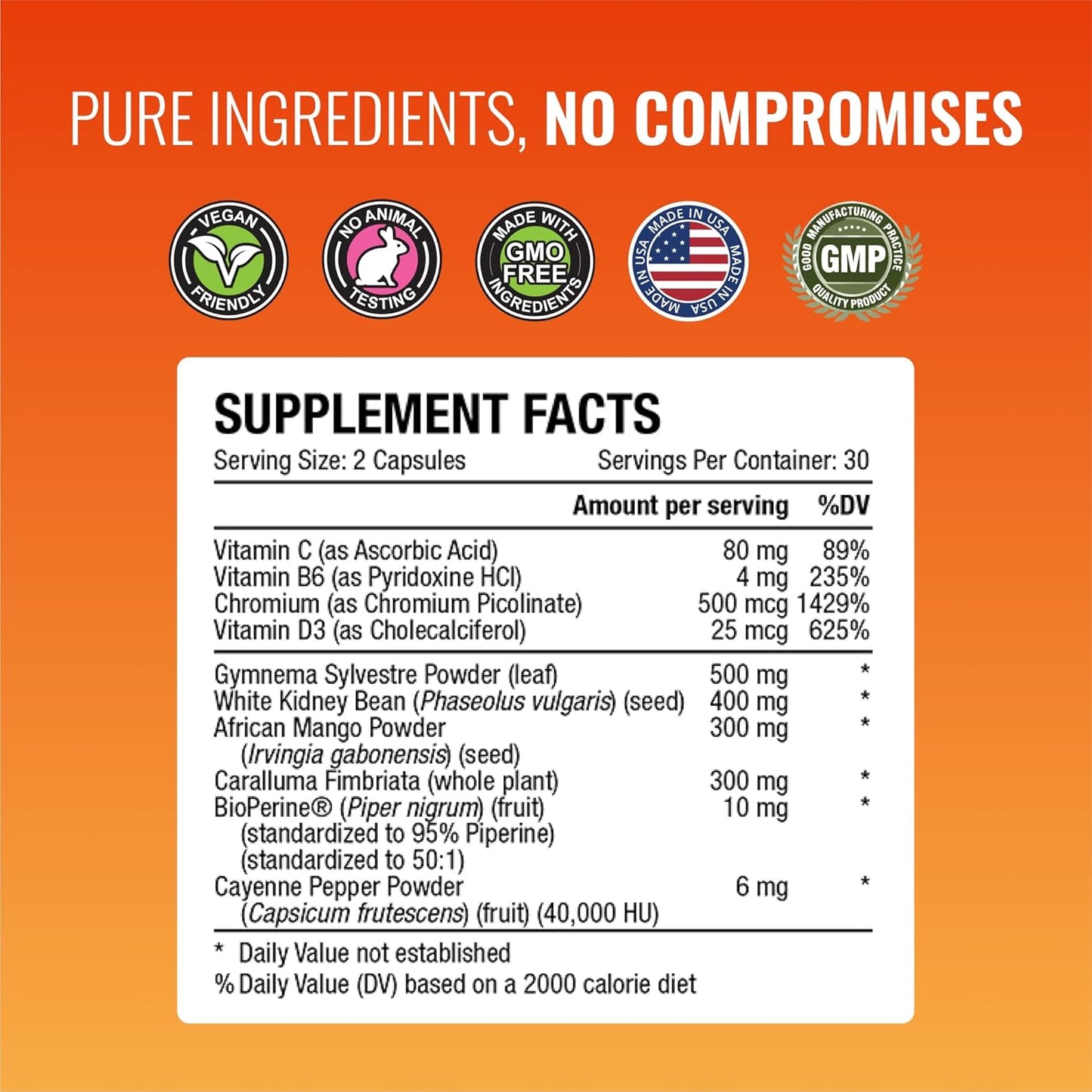 60 Capsules of Approved Science® Appetite Suppressant with Gymnema, Chromium, and Cayenne Pepper - USA Made