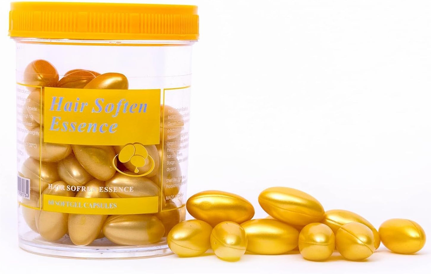 60 Capsules of Vitamin E Hair Softener for Dark Circles, Nail Health, Hair Growth & Skin Support