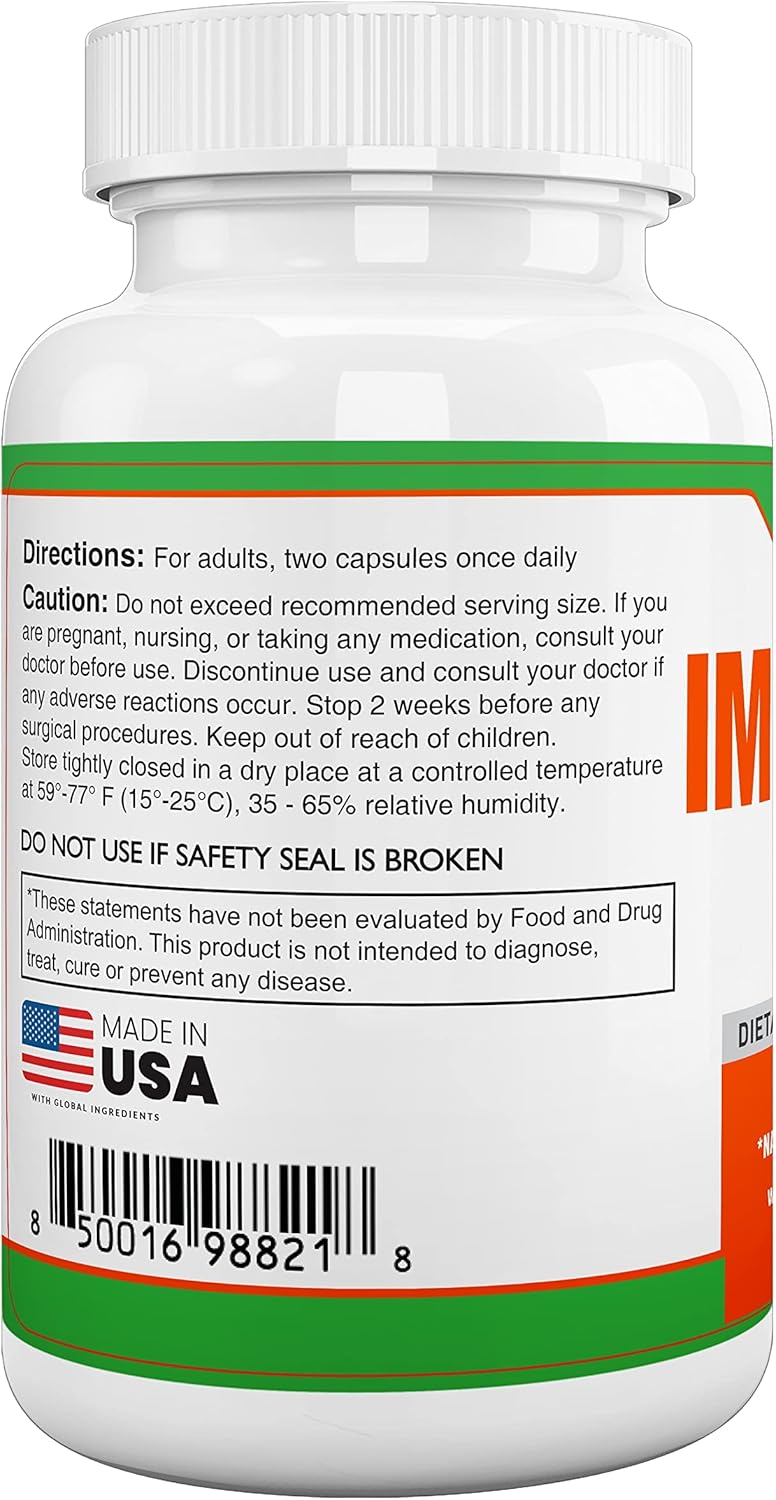 60 Capsules Spectra Vitamins Immune D Support Supplement with Immunolin, Vitamin D3, Zinc, Ellagic Acid for Strong Immune System