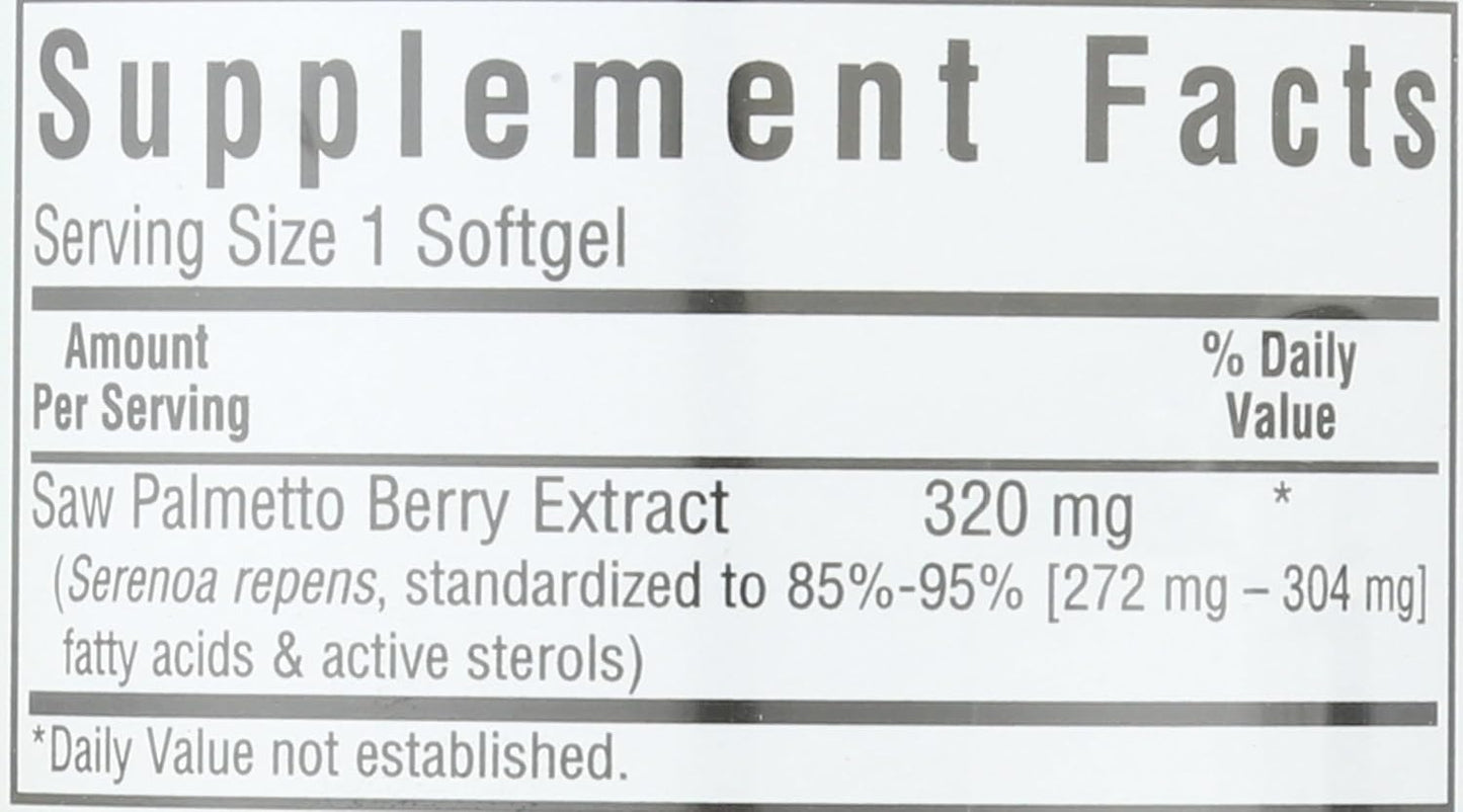 60 Count BlueBonnet Saw Palmetto Berry Extract Supplement - Extra Strength Formula for Men's Health