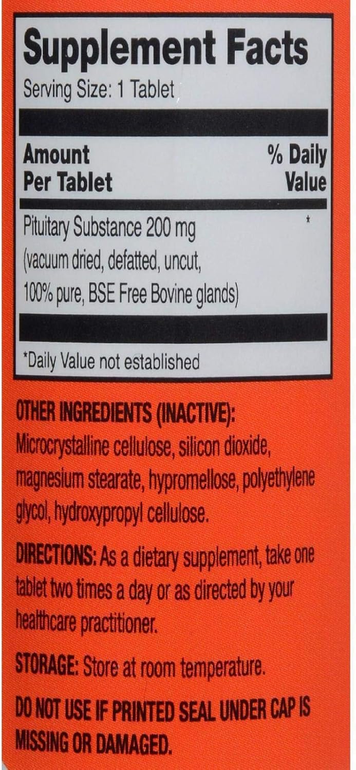 60 Count Ultra Glandulars Raw Pituitary Tablets for Hormonal Balance
