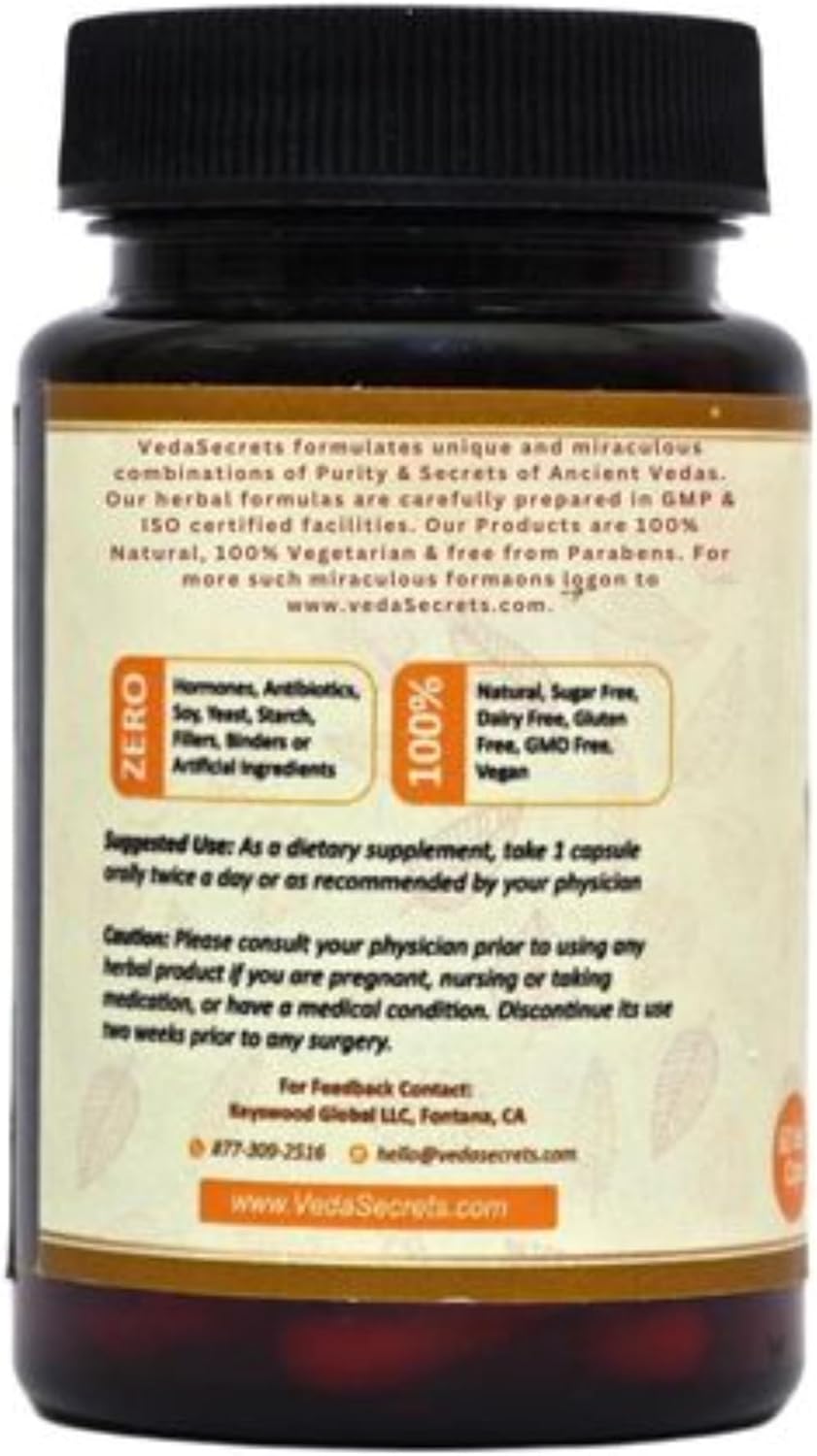 60 Count VedaSecrets Jamun Seed Capsules | Syzygium Cumini Herbal Supplement | 100% Natural Ayurvedic Nutrition for Digestive & Wellness Support