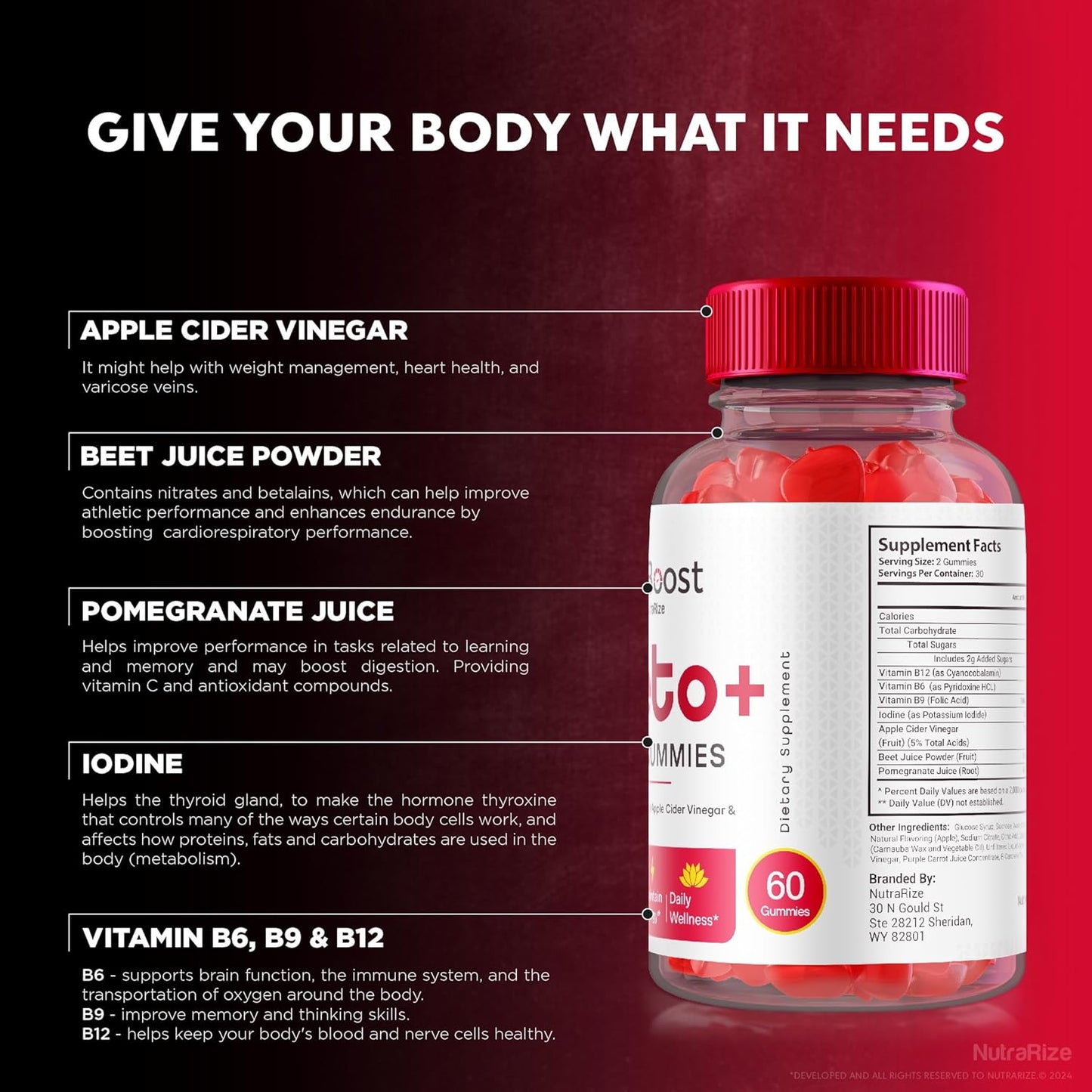 60 NutraRize X10 Boost Keto + ACV Gummies for Advanced Slimming Formula with Reviews