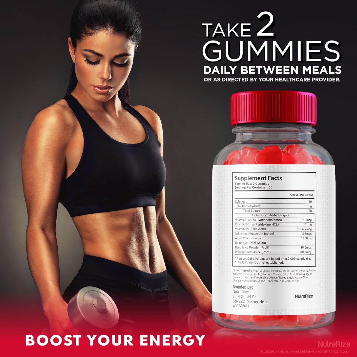 60 NutraRize X10 Boost Keto + ACV Gummies for Advanced Slimming Formula with Reviews