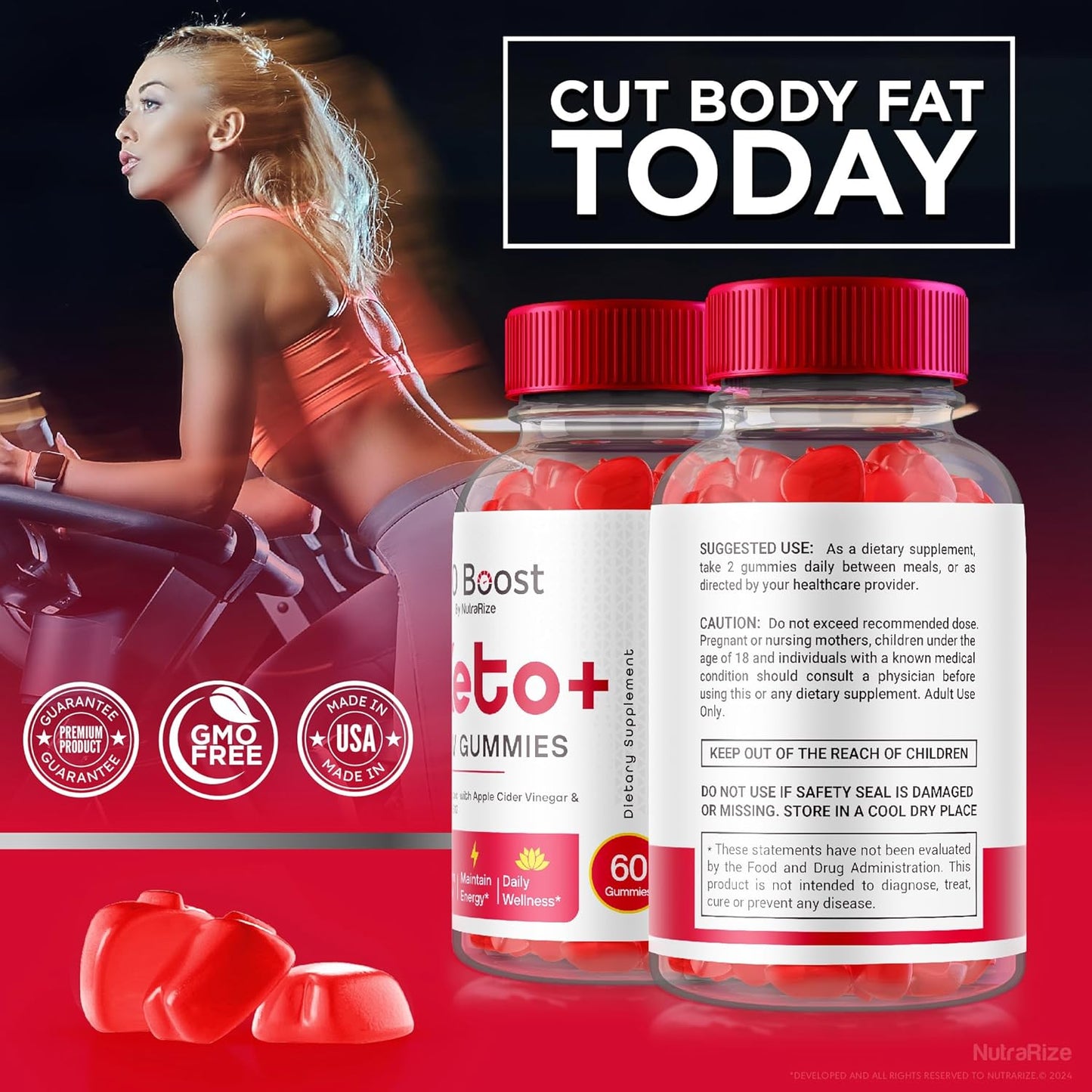 60 NutraRize X10 Boost Keto + ACV Gummies for Advanced Slimming Formula with Reviews