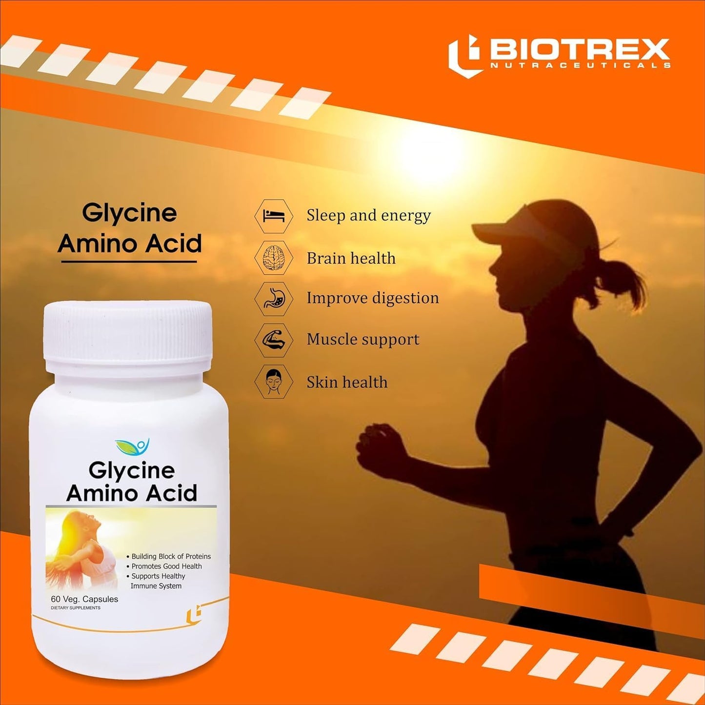 60 Veg Capsules of Generic D4d Glycine Amino Acid Supplement