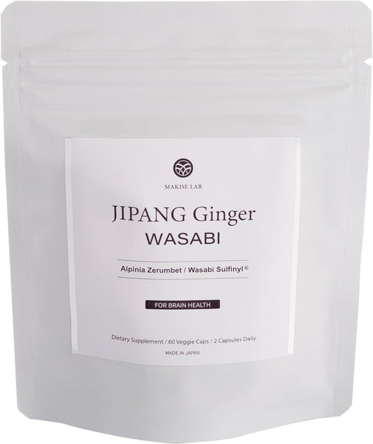 60 Vegetable Capsules of JIPANG Ginger Wasabi Dietary Supplement with Alpinia Zerumbet and Wasabi Sulfinyl