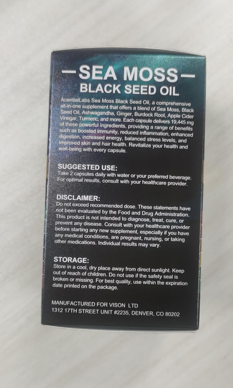 60P Black Seed Oil & Sea Moss Capsules with Ashwagandha Ginger - Immunity, Digestion, Skin, Hair & Energy Boost