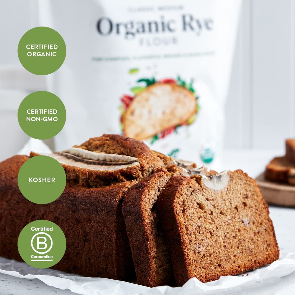 King Arthur Baking Organic Medium Rye Flour - 3 lbs | US Grown & Milled | Non-GMO | Robust Flavor for Breads, Cookies & More - Espot.com.au