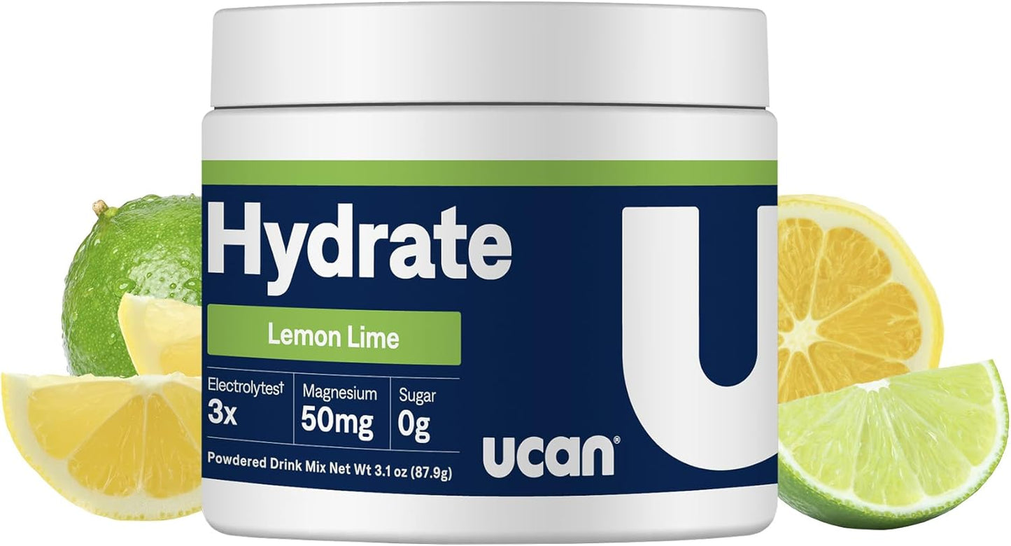 Bundle of UCAN Hydrate Lemon Lime and Pineapple Jars - Ideal for Running, Training, Fitness, Cycling, Crossfit | Sugar-Free, Vegan, & Keto-Friendly Energy Drink Supplement - Espot.com.au