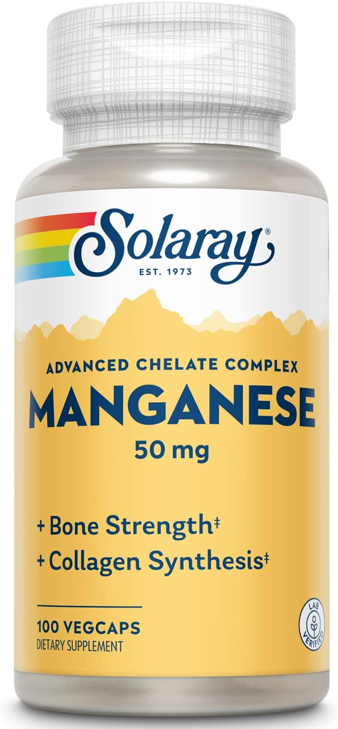 High Potency Solaray Manganese Capsules - 50mg | 100 Capsules - Espot.com.au