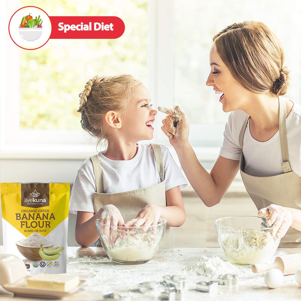 Organic Banana Flour - Gluten-Free All-Purpose Flour Alternative for Baking & Cooking - Grain-Free Vegan Option, High Fiber & Vitamins for Keto & Paleo, 32oz Bag - Espot.com.au