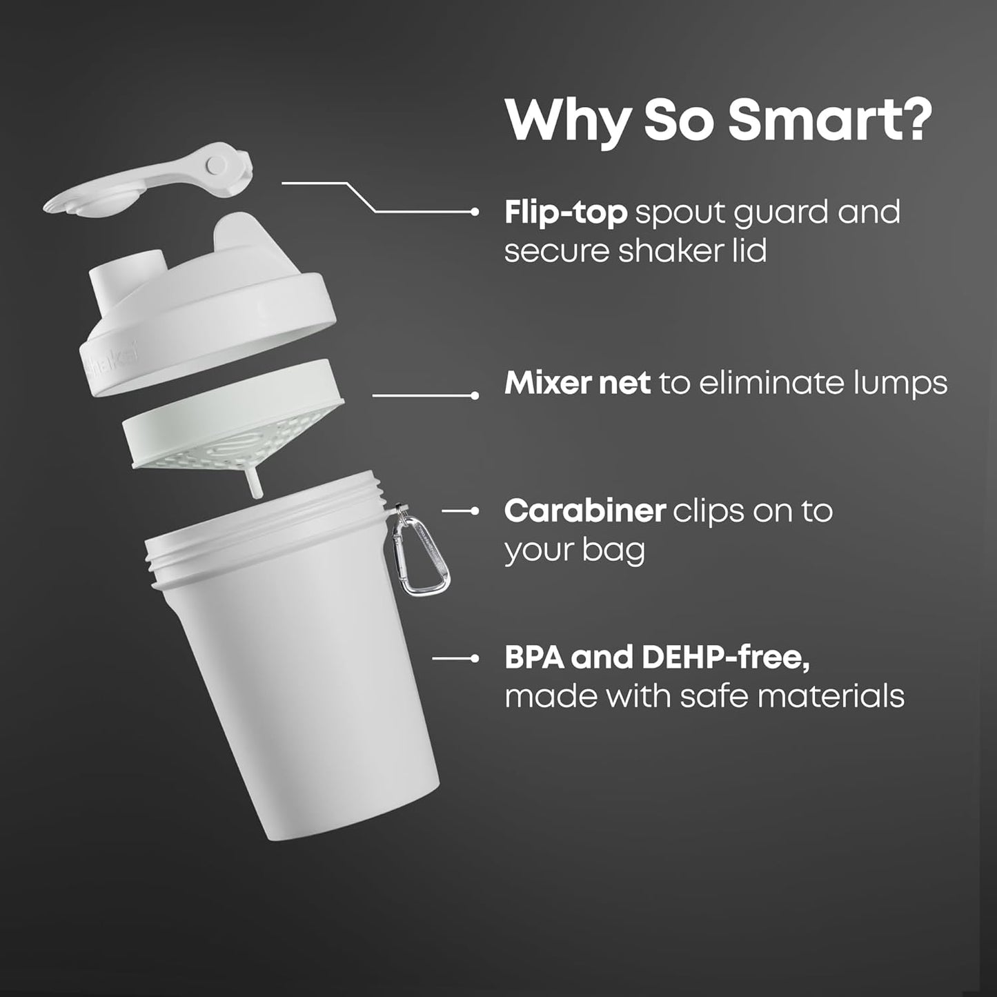 set-of-4-smartshake-lite-protein-shaker-bottles---400ml-135oz---leakproof-screw-on-lid---bpa-free---mist-grey-army-green-black-navy-blue---unisex-2