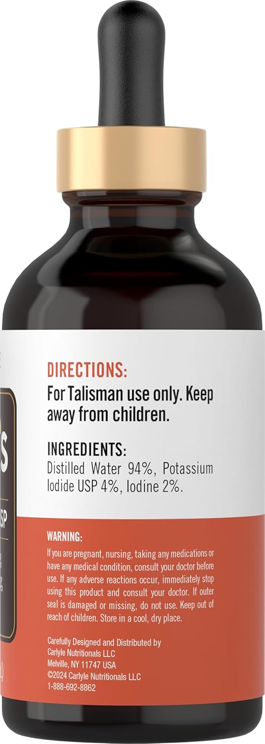 Potassium Iodide and Iodine Solution 2% Liquid Drops - Carlyle Lugols Iodine 4 fl oz Bottle - Espot.com.au