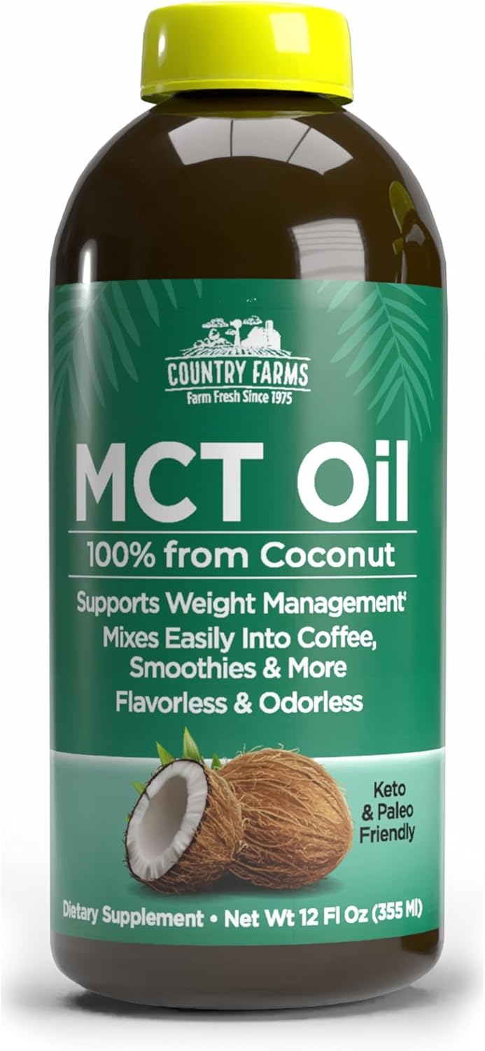 Pure MCT Oil from Coconuts - Natural Energy Source for Brain and Body, Keto and Paleo Friendly, Flavorless, Non-GMO - 12 Fl Oz - Espot.com.au