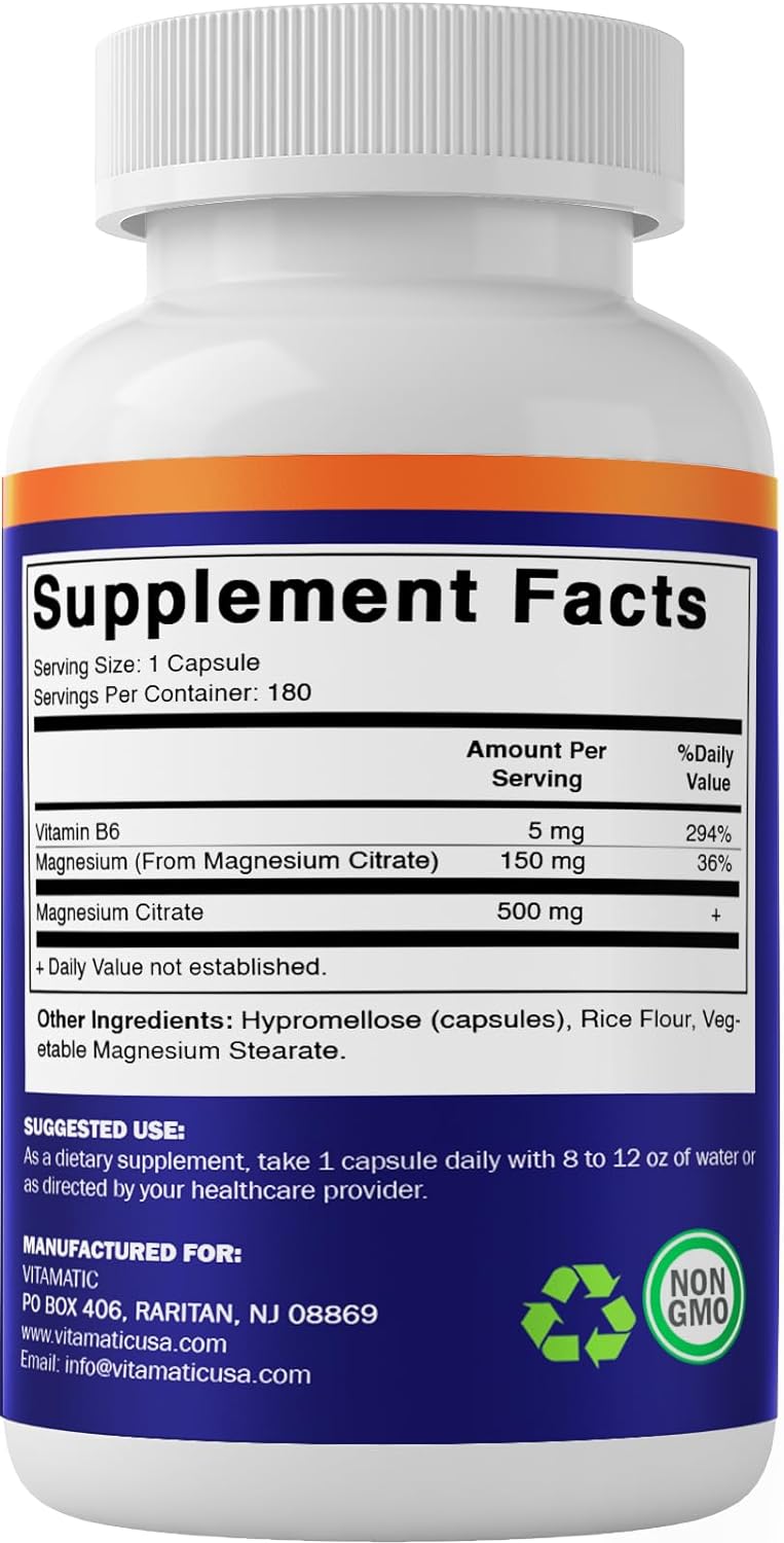 180-vegetarian-capsules-of-vitamatic-magnesium-citrate-with-500mg-per-serving---enhanced-with-b6-for-maximum-absorption---promotes-muscle-joint-and-heart-health---150-mg-elemental-magnesium-per-serving-5