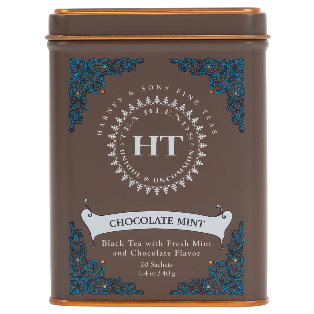 harney-and-sons-chocolate-mint-flavored-black-tea---20-sachets-in-tin---premium-quality-tea-blend-2