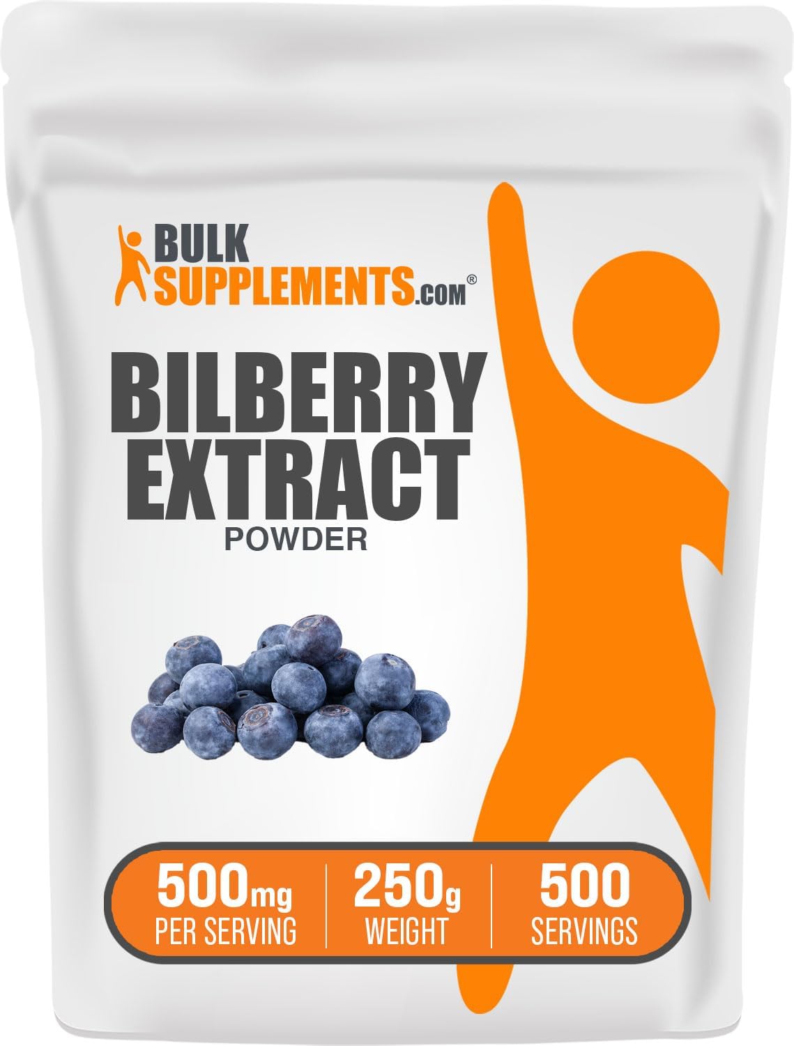 BulkSupplements.com Bilberry Extract Powder - 500mg per Serving, 250g (8.8 oz) - Eye Health Supplement, Gluten Free Bilberry Fruit Extract - 1 Pack - Espot.com.au