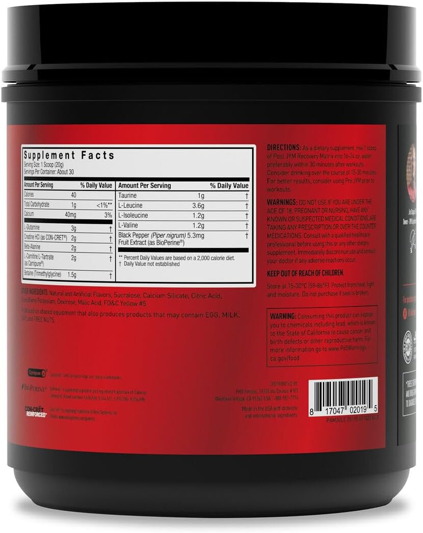 post-jym-active-matrix-amino-recovery-powder-lemonade-flavor---maximum-strength-and-performance-with-creatine-hcl-bcaas-glutamine-carnitine-betaine-and-taurine---30-servings-3