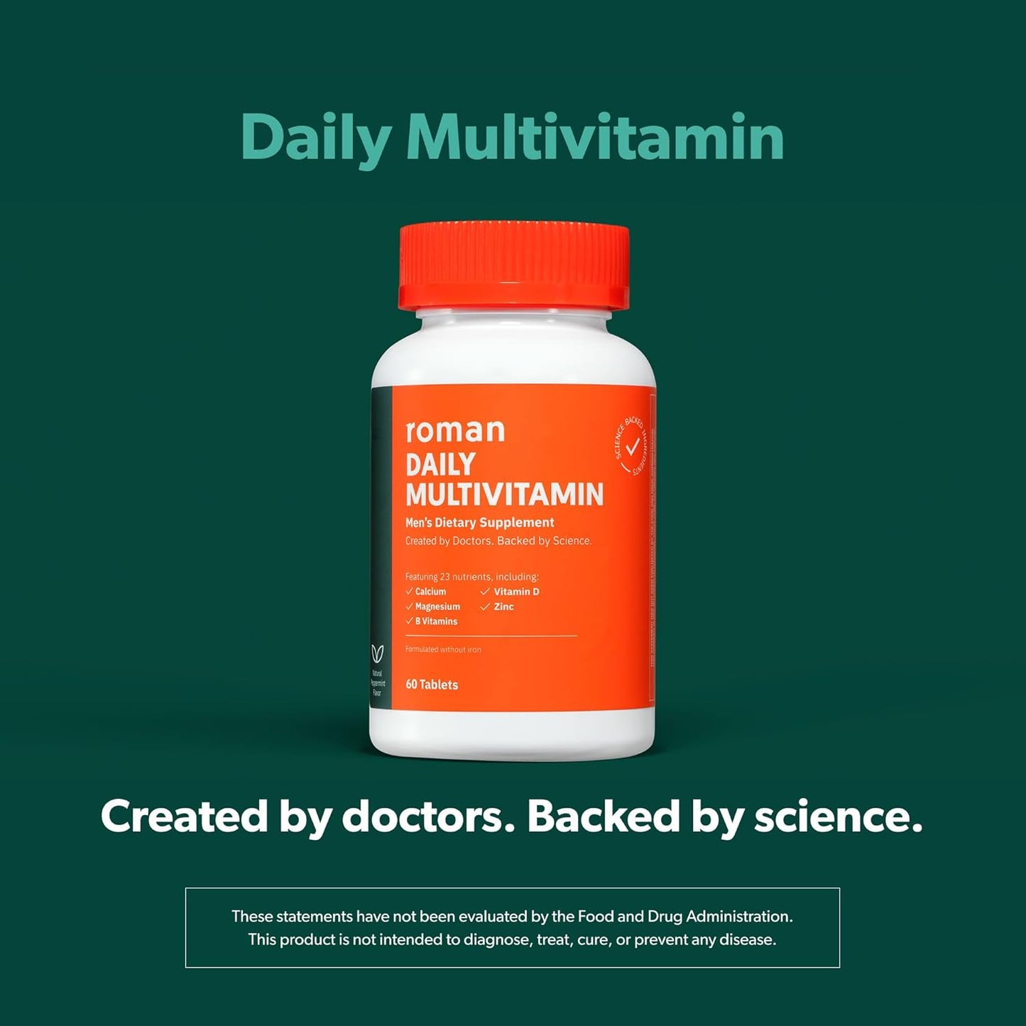 Men's Daily Multivitamin with 23 Key Nutrients for Physical, Brain, Heart Health - Includes Calcium, Magnesium, Zinc - 30-Day Supply - Espot.com.au